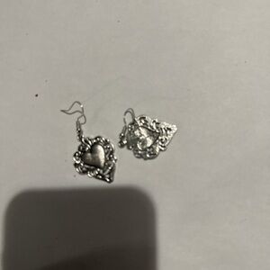 Elegant Silver Heart Earrings